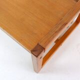 Bohemian Pine Coffee Table with Magazine Holder to Karin Möbring for Ikea 1970s