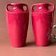 Lot de 2 vases en céramique émaillé pourpre
