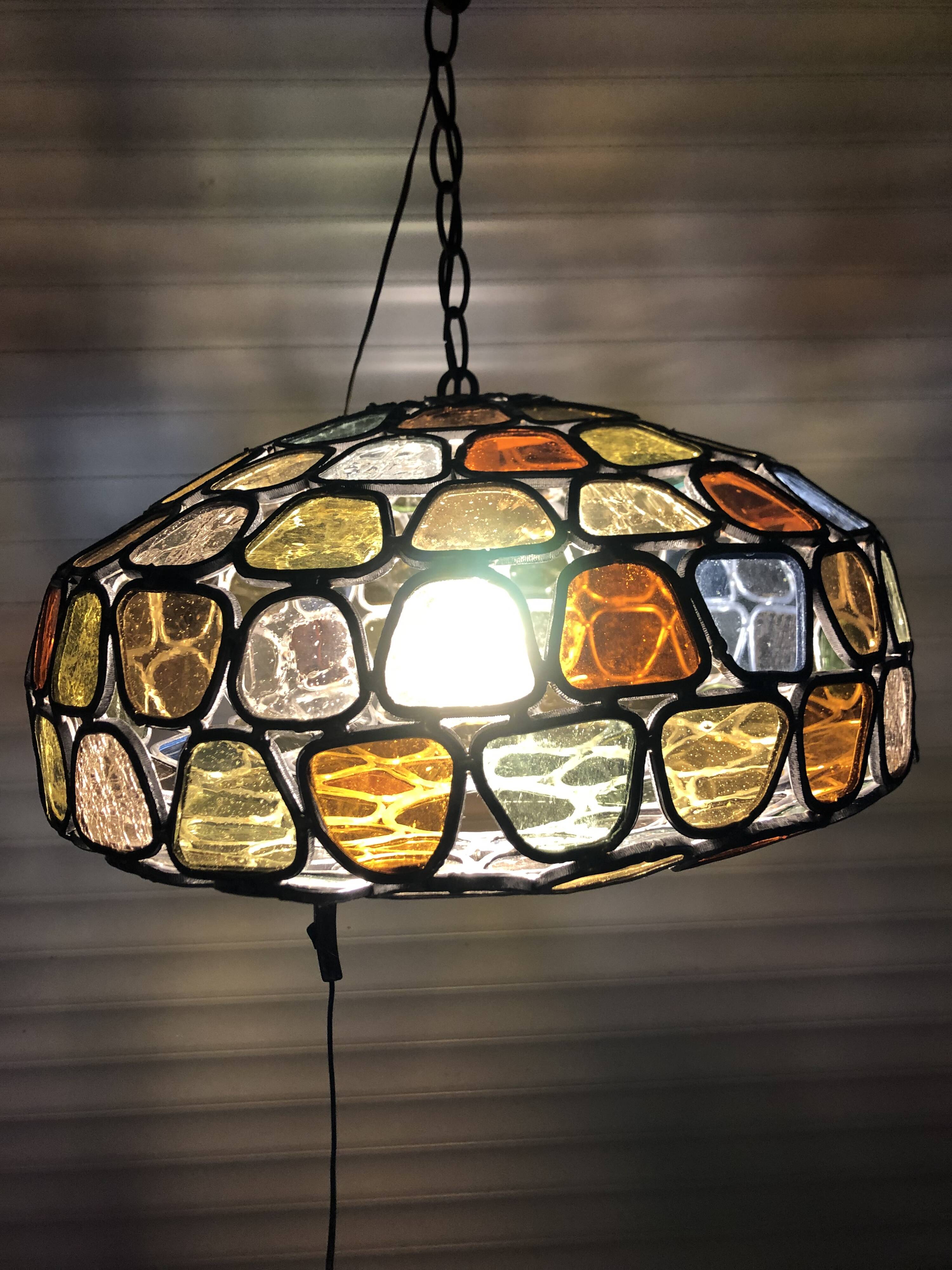 Lustre vitrail ancien