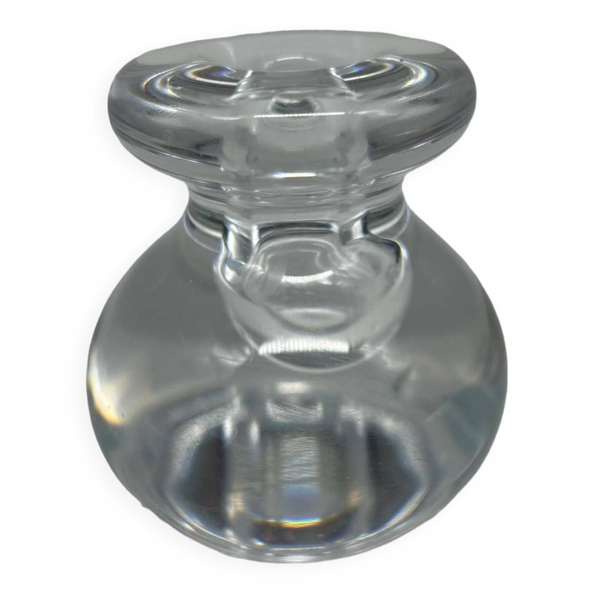 70s crystal candle holder