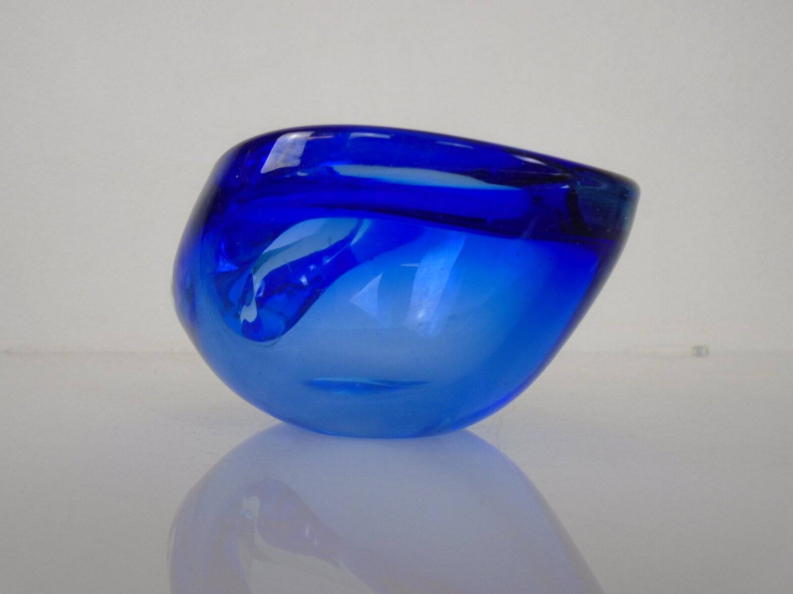 Blue Sommerso Murano Glass Ashtray, Italy, 1960s