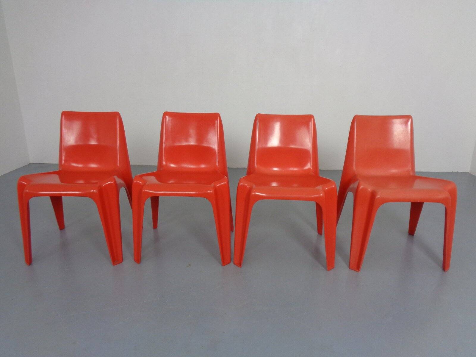 B1171 Fiberglass Stacking Chairs by Helmut Bätzner for Bofinger, 1960s, Set of 4