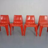 B1171 Fiberglass Stacking Chairs by Helmut Bätzner for Bofinger, 1960s, Set of 4
