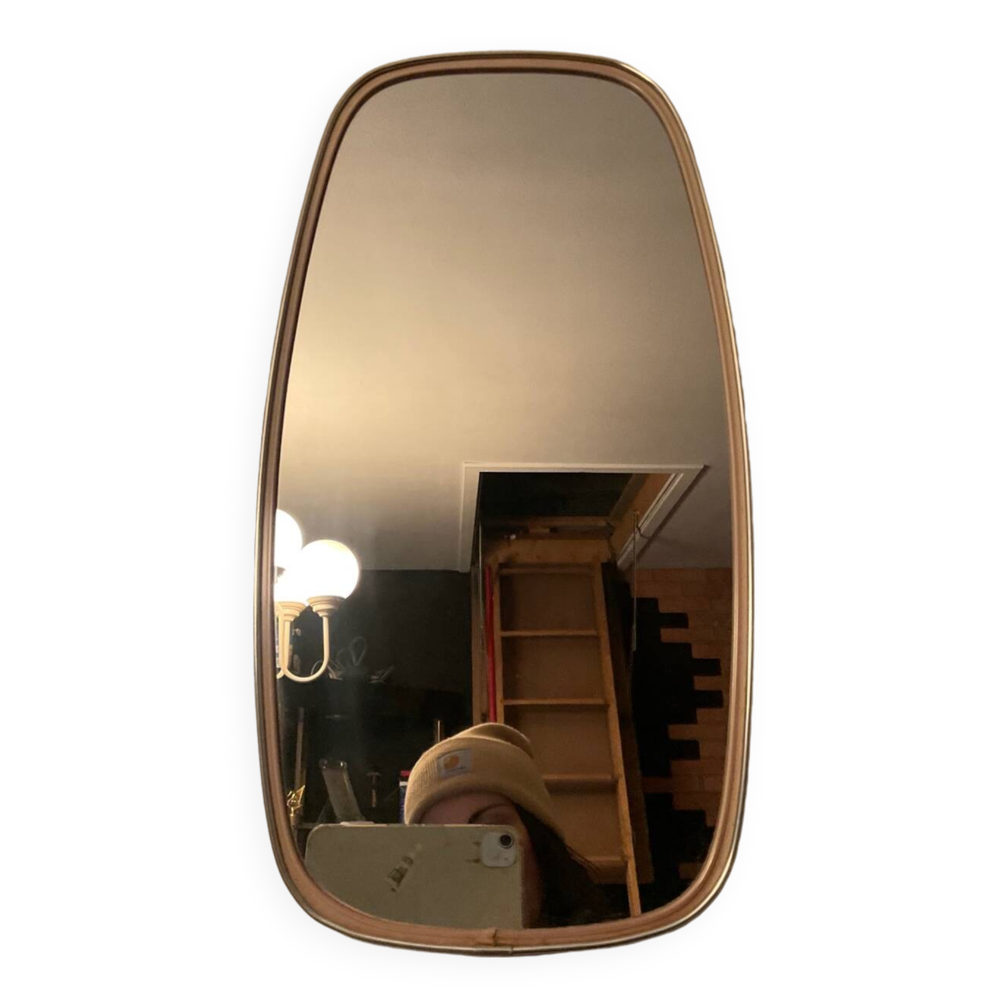 Free-form rearview mirror from the 60s-70s