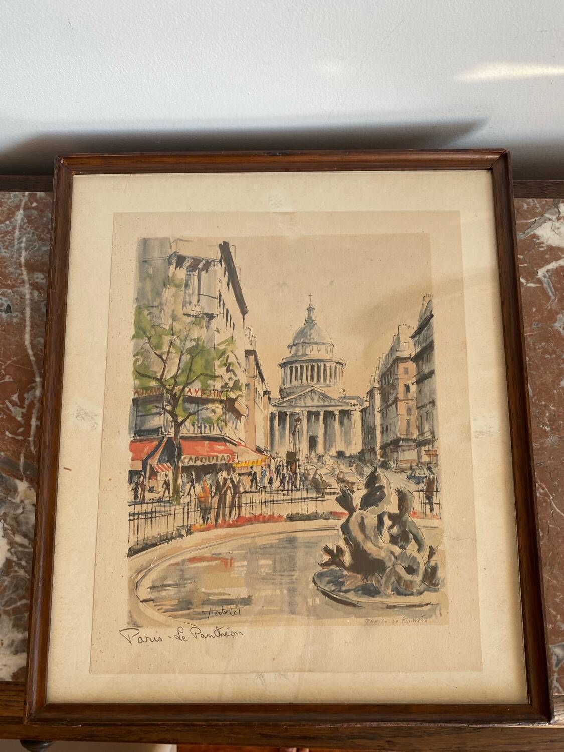 Lithograph Paris - The Pantheon