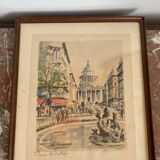 Lithograph Paris - The Pantheon