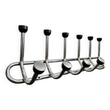 Old chrome coat rack with 12 hooks