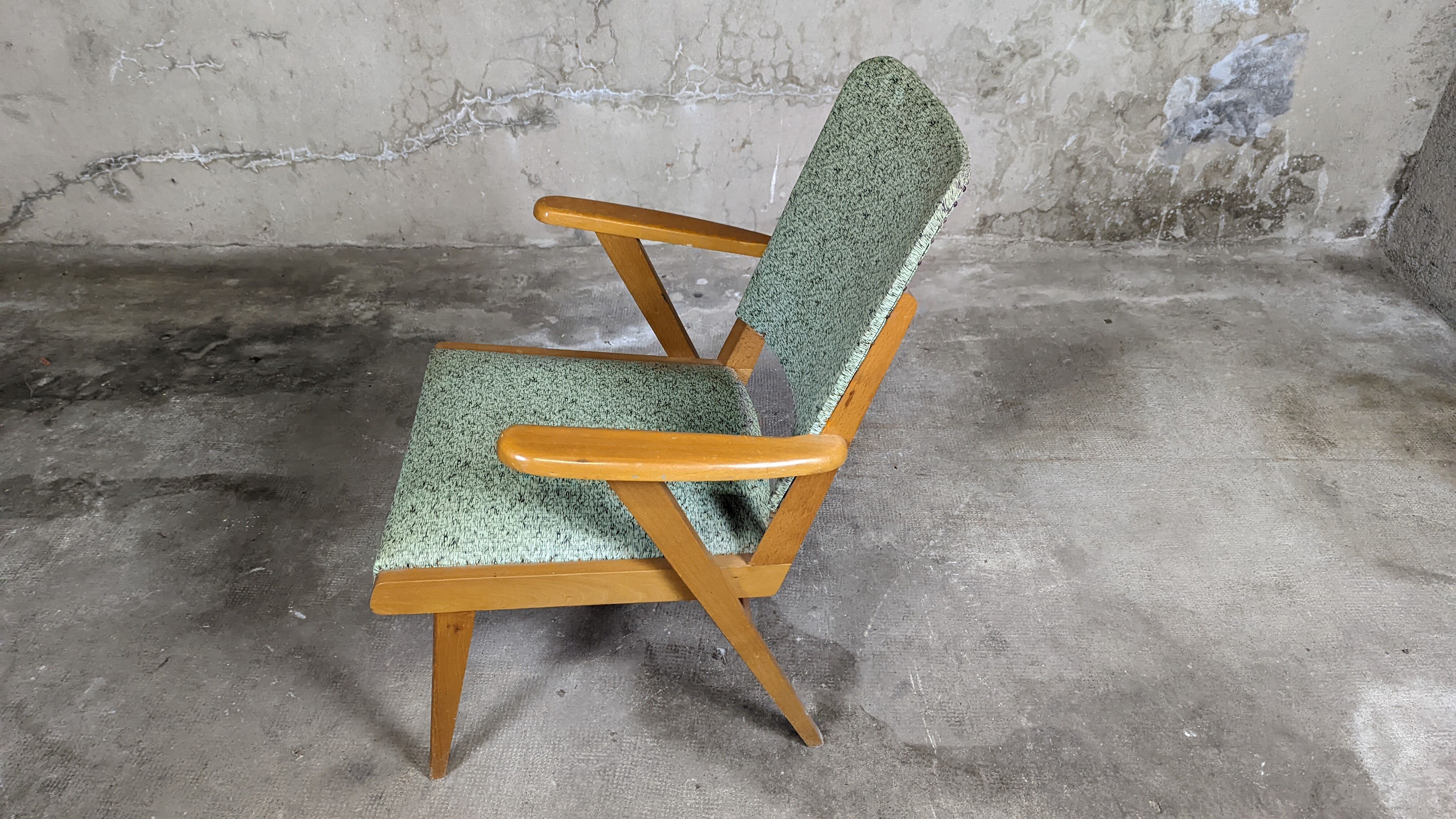 Scandinavian compass foot armchair