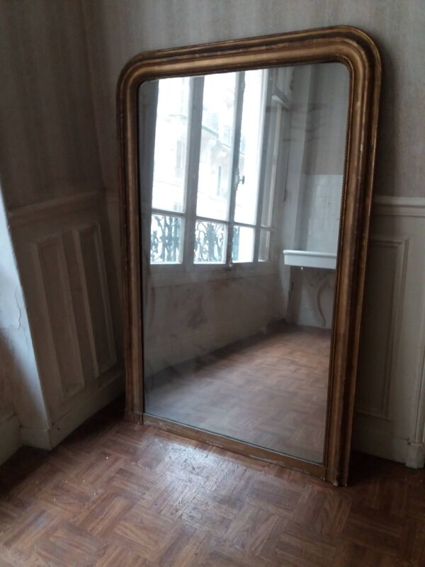 Grand trumeau louis-philippe  en bois dore