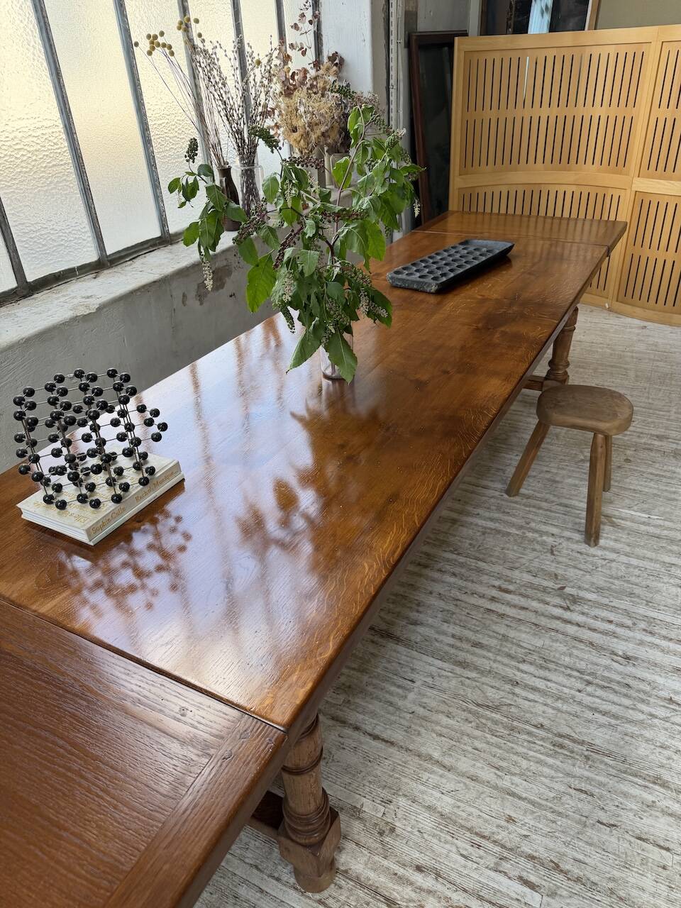 Table repas style drapière noyer 2m5/3m5 1900