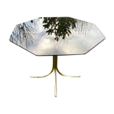 Table octogonale verre fumé