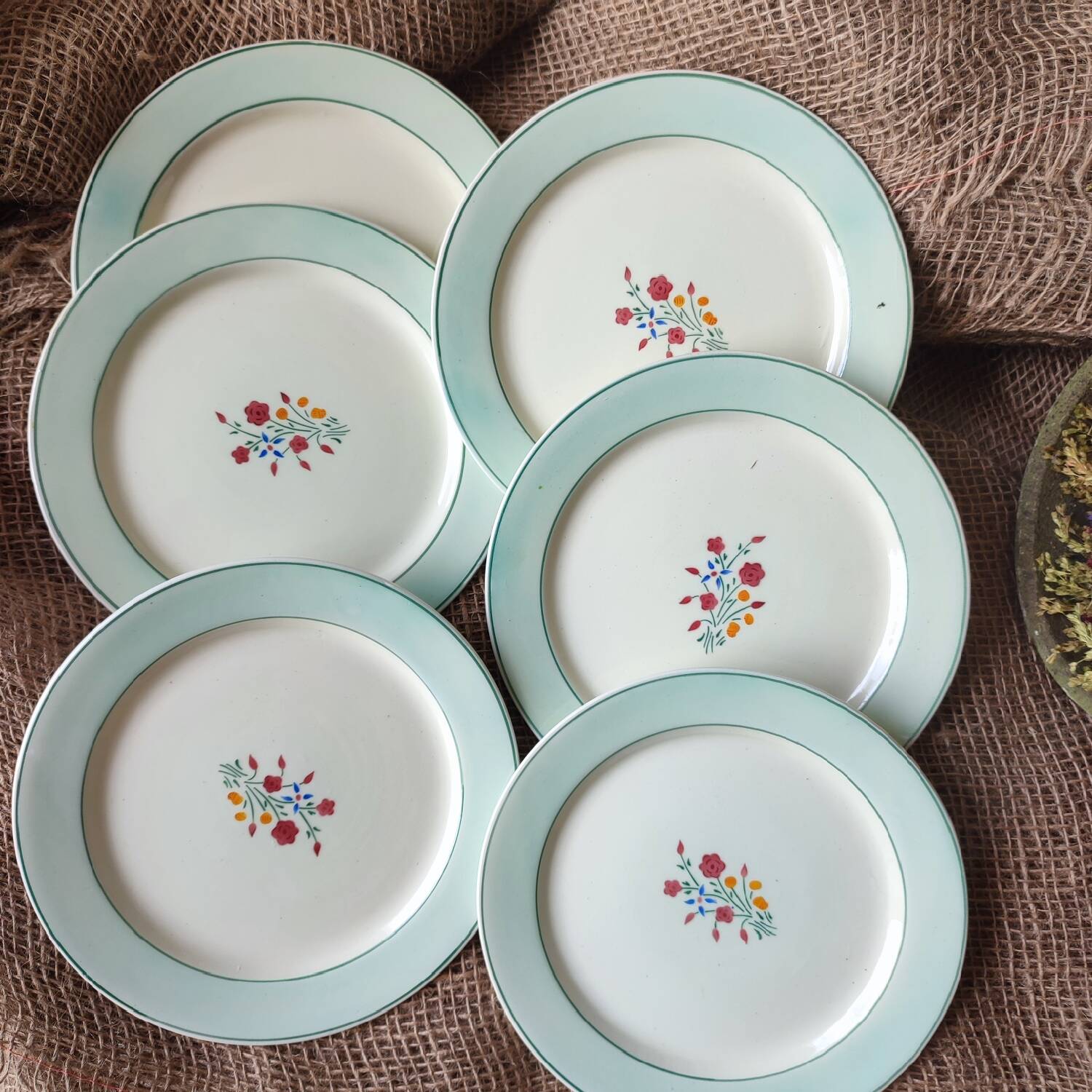 Set of 6 HBCM dessert plates, Marlaine model