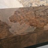 Coffee table in elm burl veneer attributed to Willy Rizzo - 1970