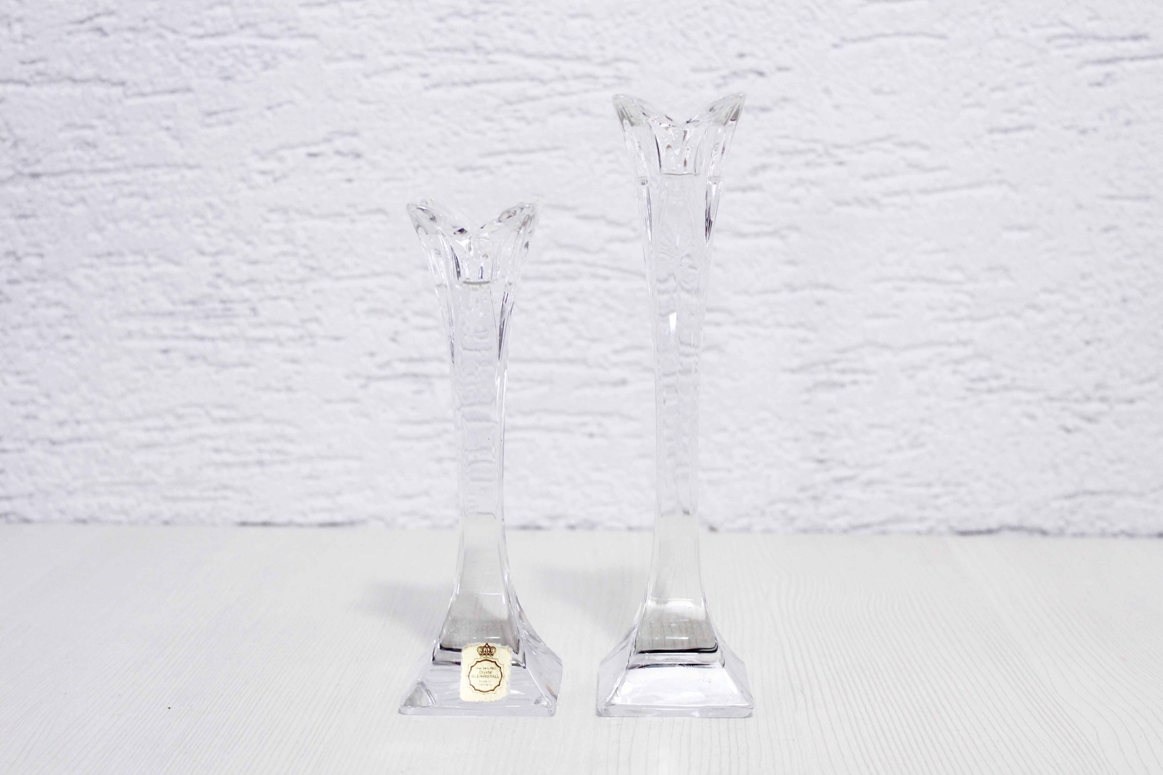 Paire de bougeoirs en cristal Nachtman