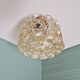 Brass and amber textured glass ceiling light, design by Helena Tynell, Limburg.