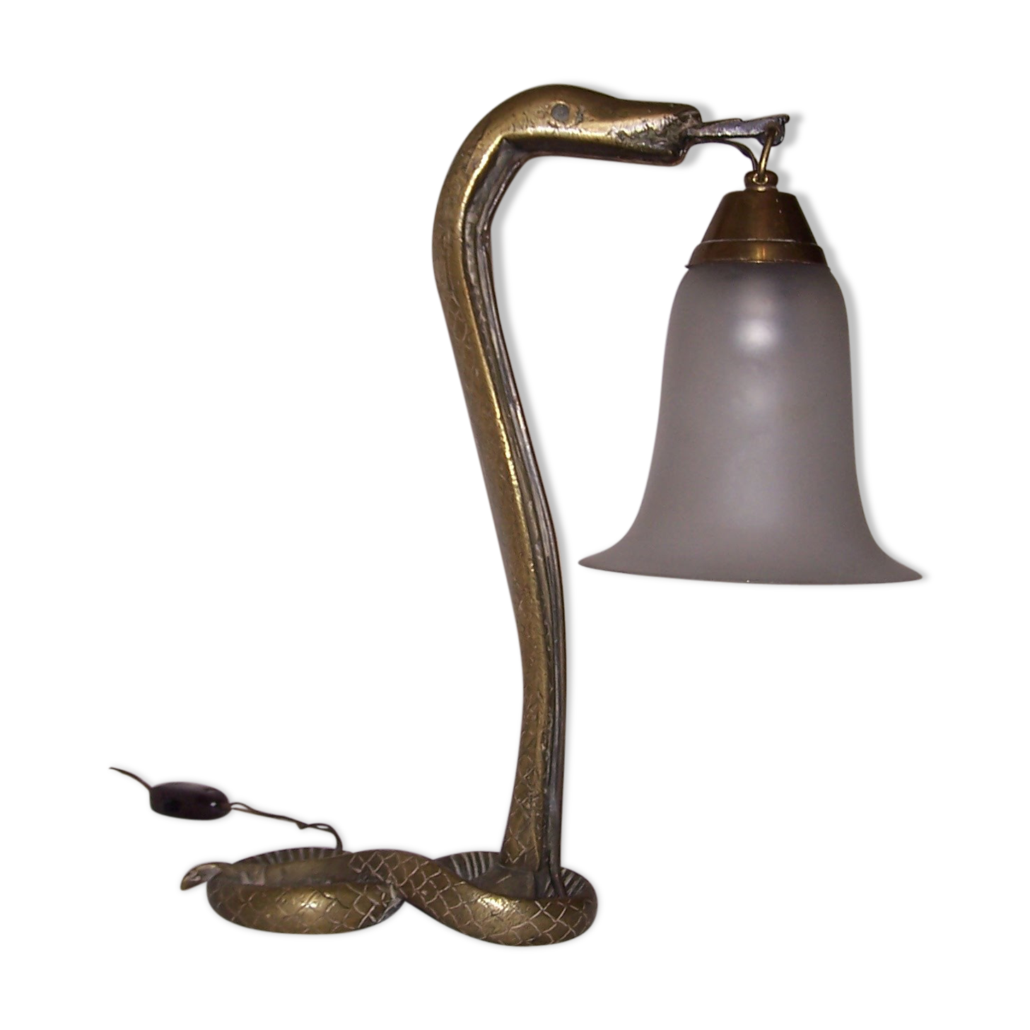 Bronze cobra lamp art deco