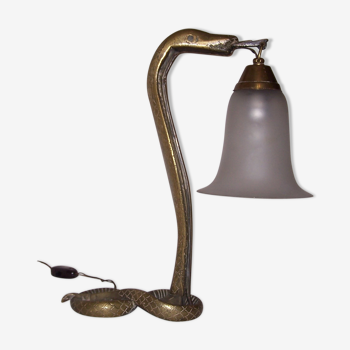 Bronze cobra lamp art deco