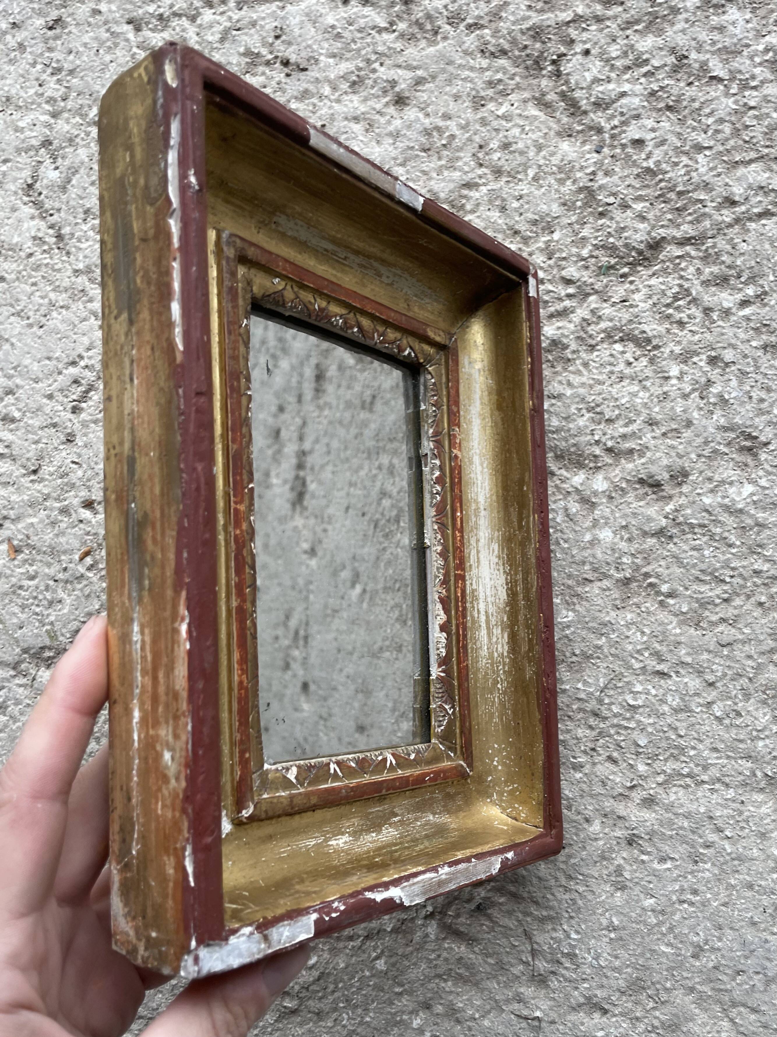 Small antique gold mirror 16x23cm