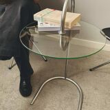 Round glass side table
