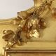 Large antique umber pine mirror from Switzerland, Italy, 19th century.