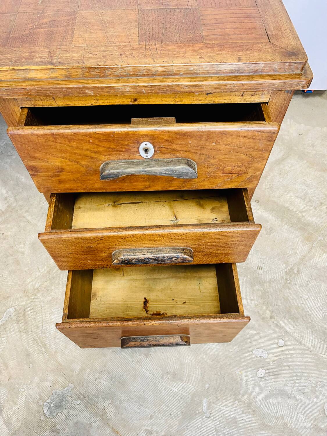 Wooden desk with pedestals