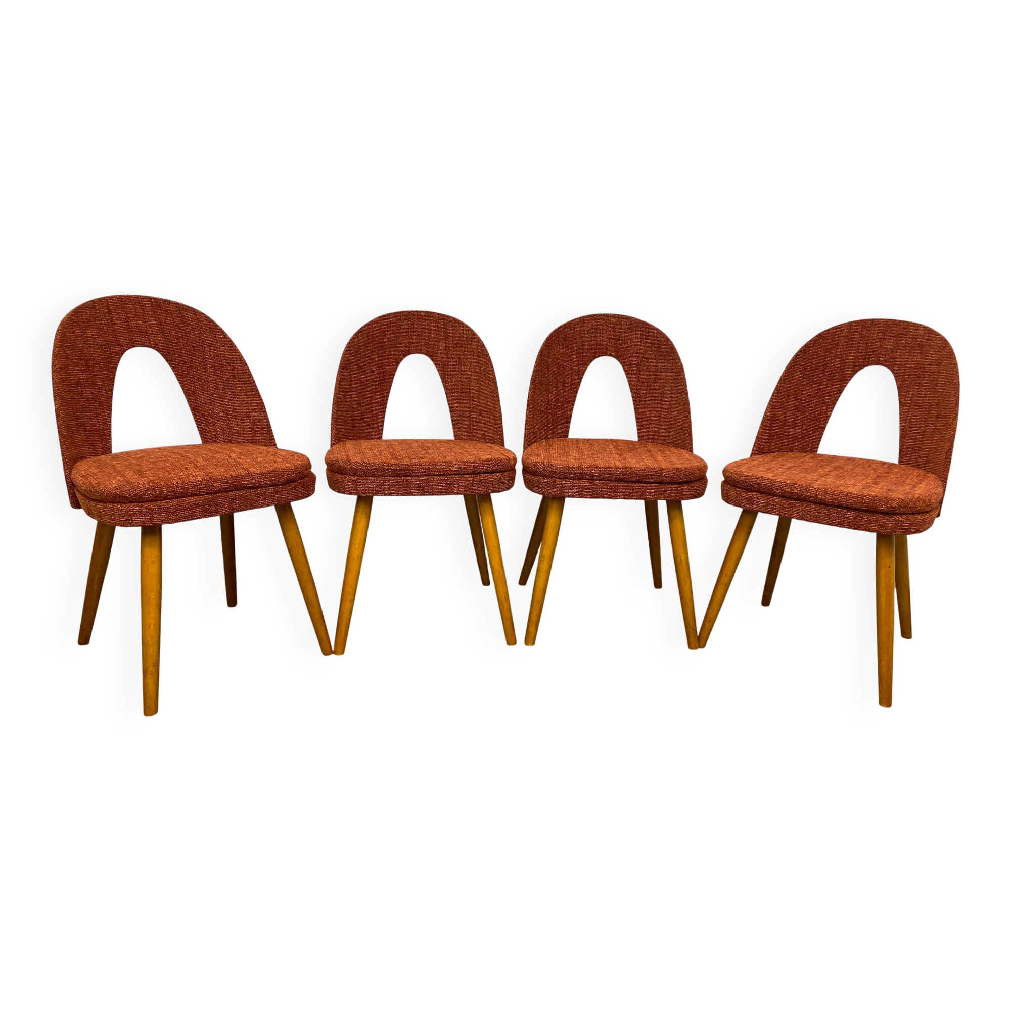 Set of 4 mid-century design dining chairs by Antonín Šuman for Mier Topoľčany.