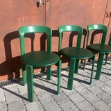 6 Bruno Rey Kush & co Green Stackable Chairs Circa 1970