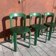 6 Bruno Rey Kush & co Green Stackable Chairs Circa 1970