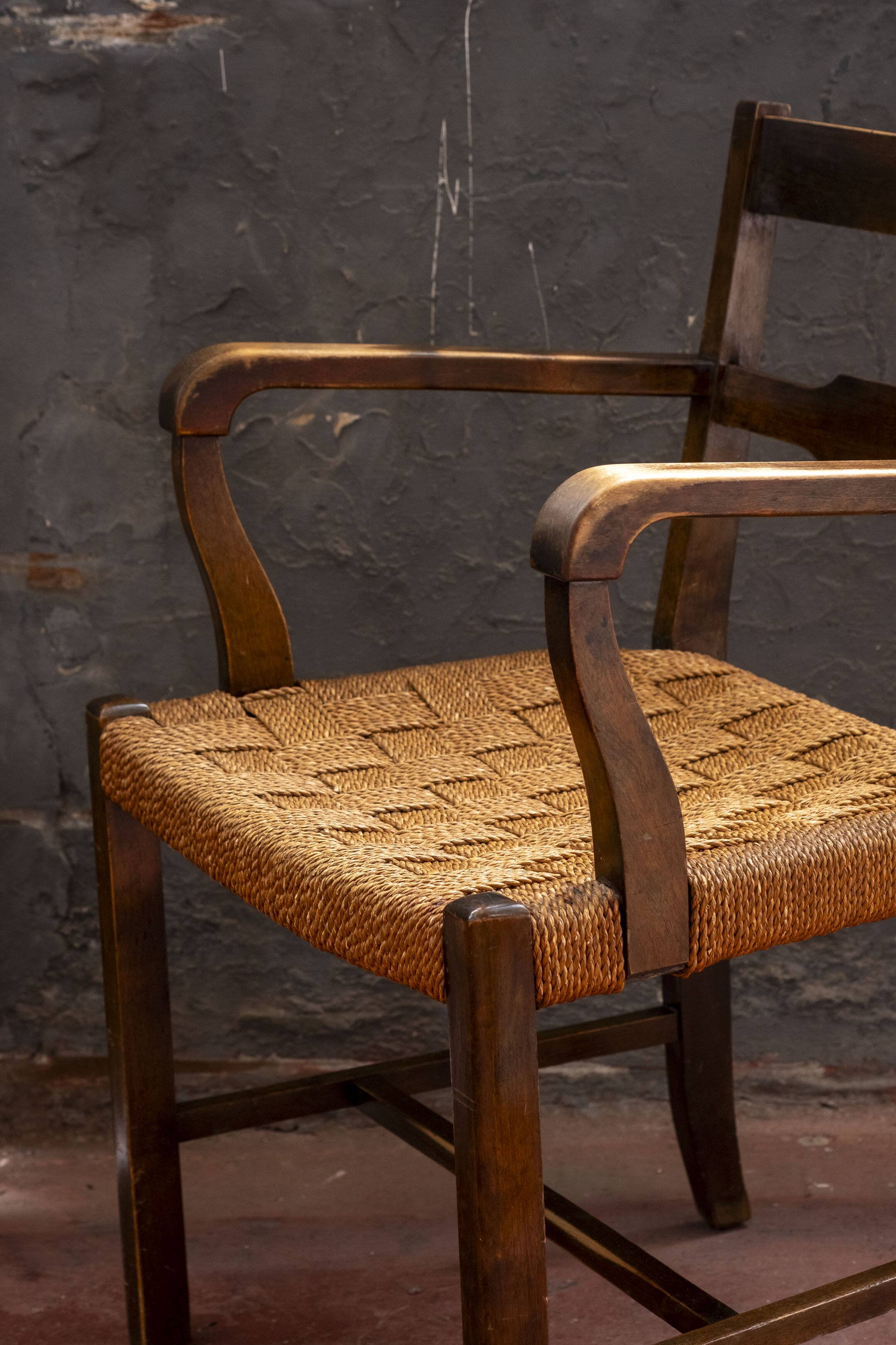 Fauteuil avec assise tissée, Danemark 1930