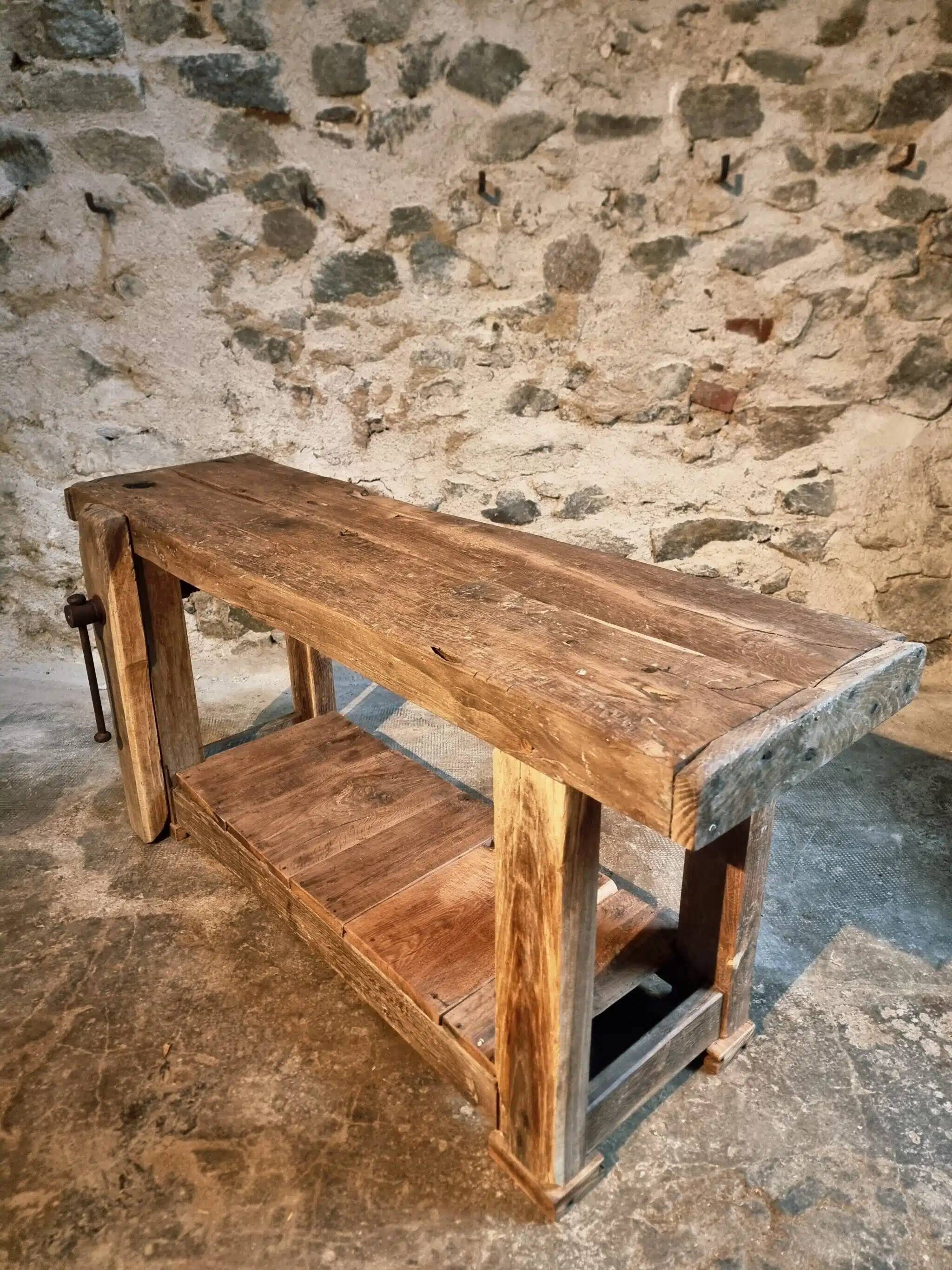 Antique oak workbench, circa 1900
