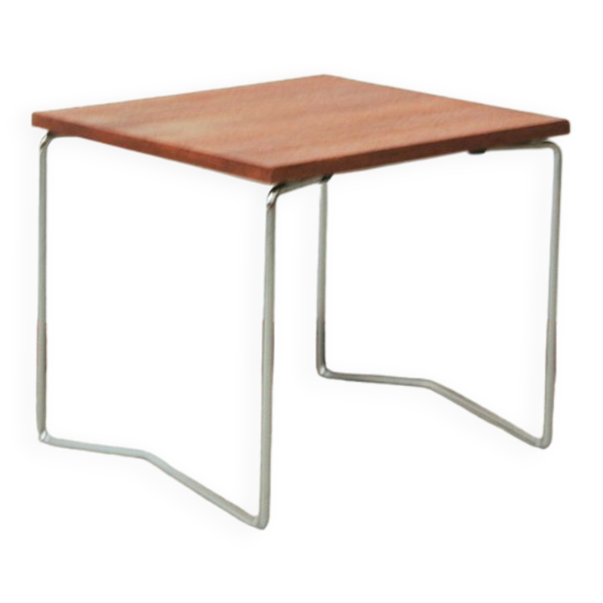 Vintage small teak table metal frame