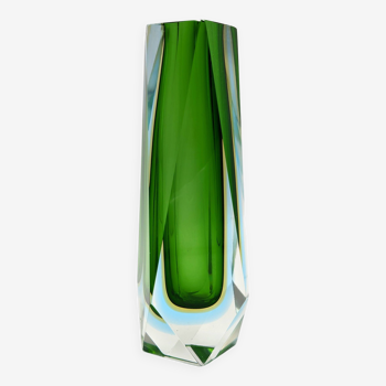 Vintage Sommerso Vase (large model) in Murano glass by Flavio Poli, Italy 1970