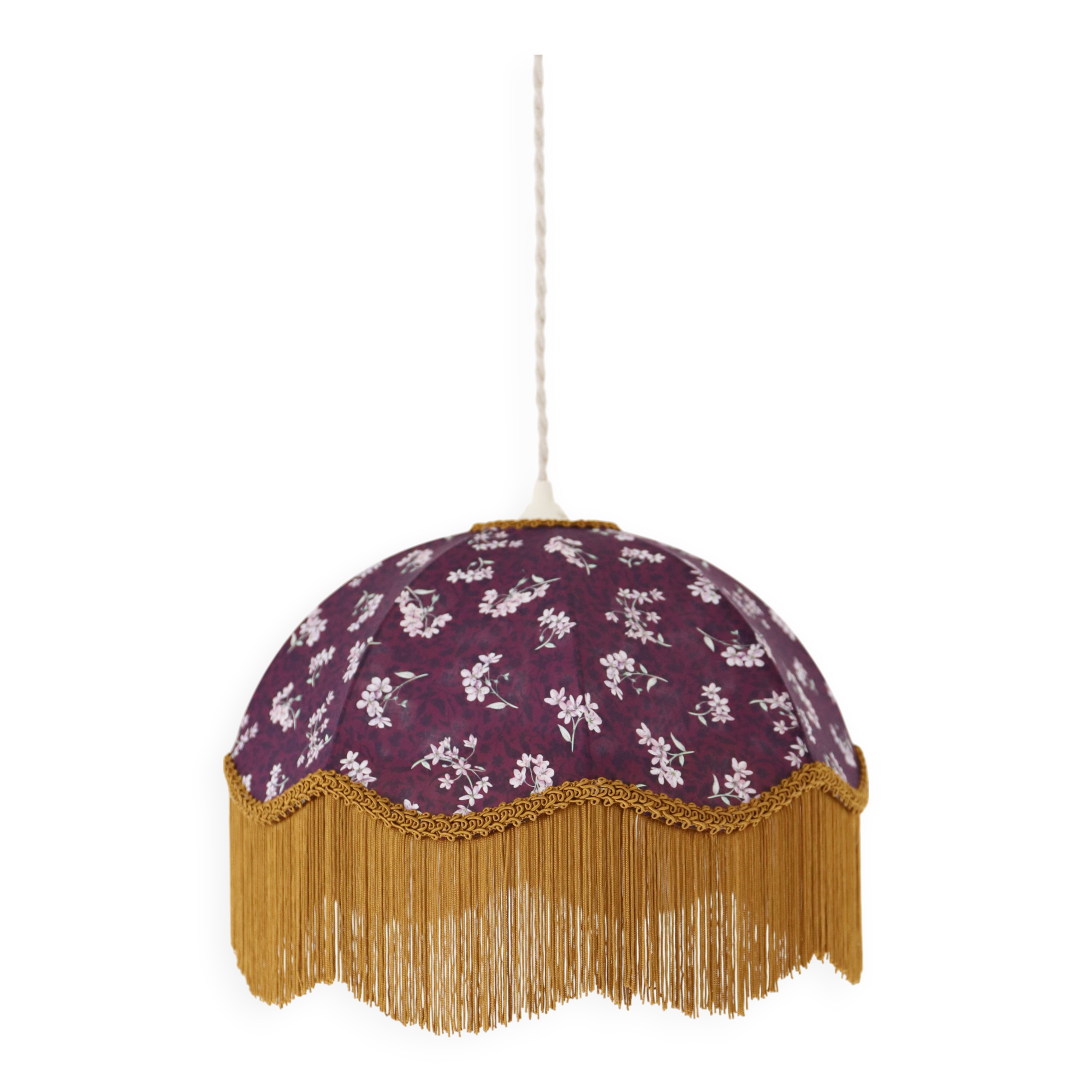 Suspension années 60-70 parapluie imprimée liberty avec franges