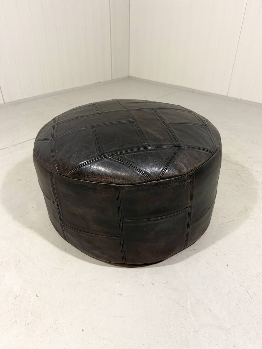 De Sede brown patchwork leather pouf 1970’s