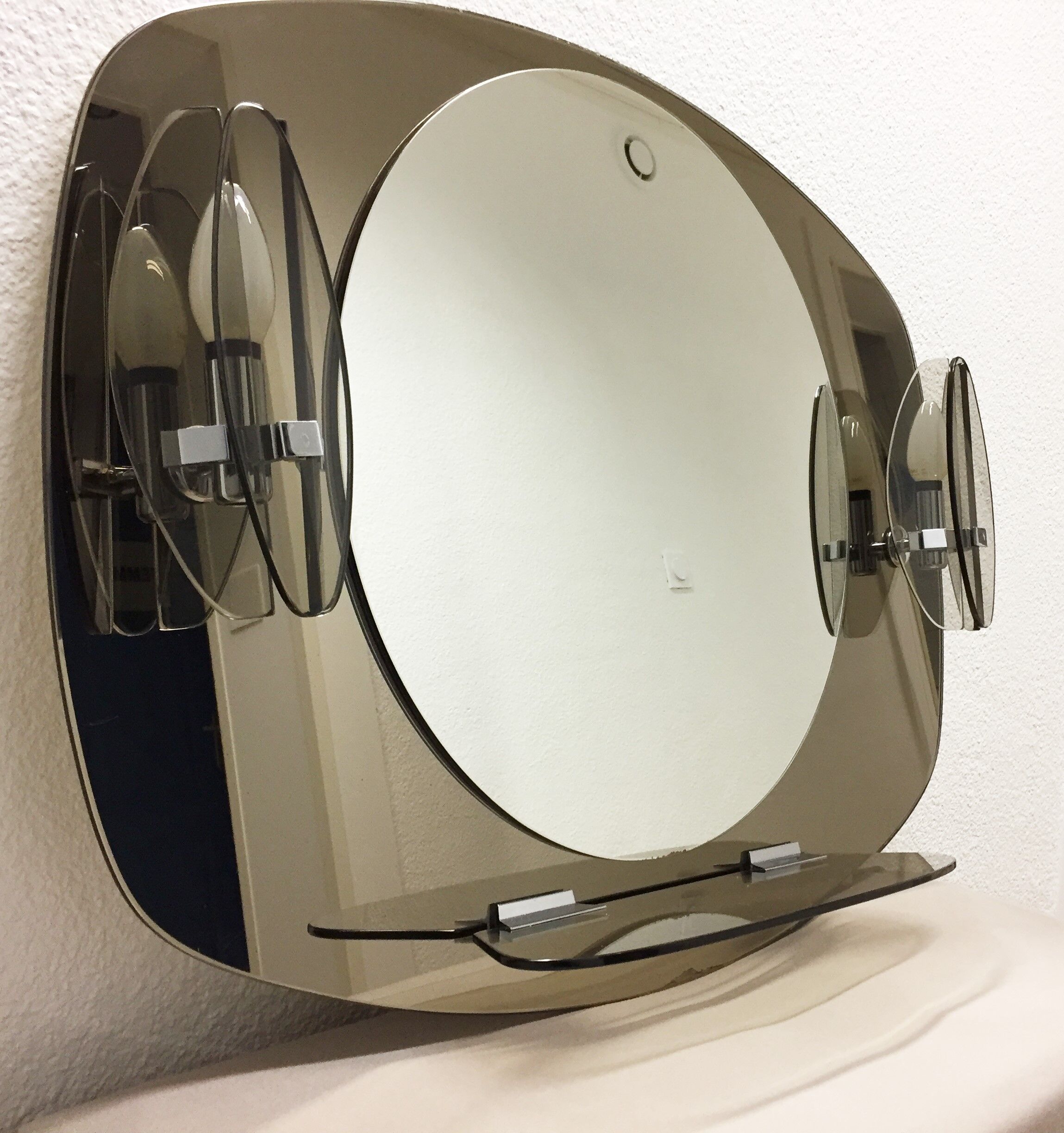 Mirror smoked ice design bright vintage 1970