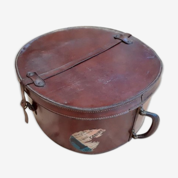 Leather hat box