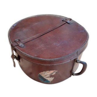 Leather hat box