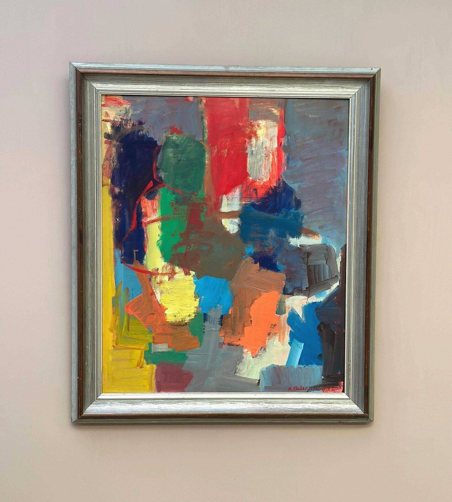 Original Swedish Oil on Panel – Conversations by Rolf Ostermann – Dated 199