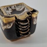 Ensemble de 6 cendriers et porte cendriers en céramique -1970