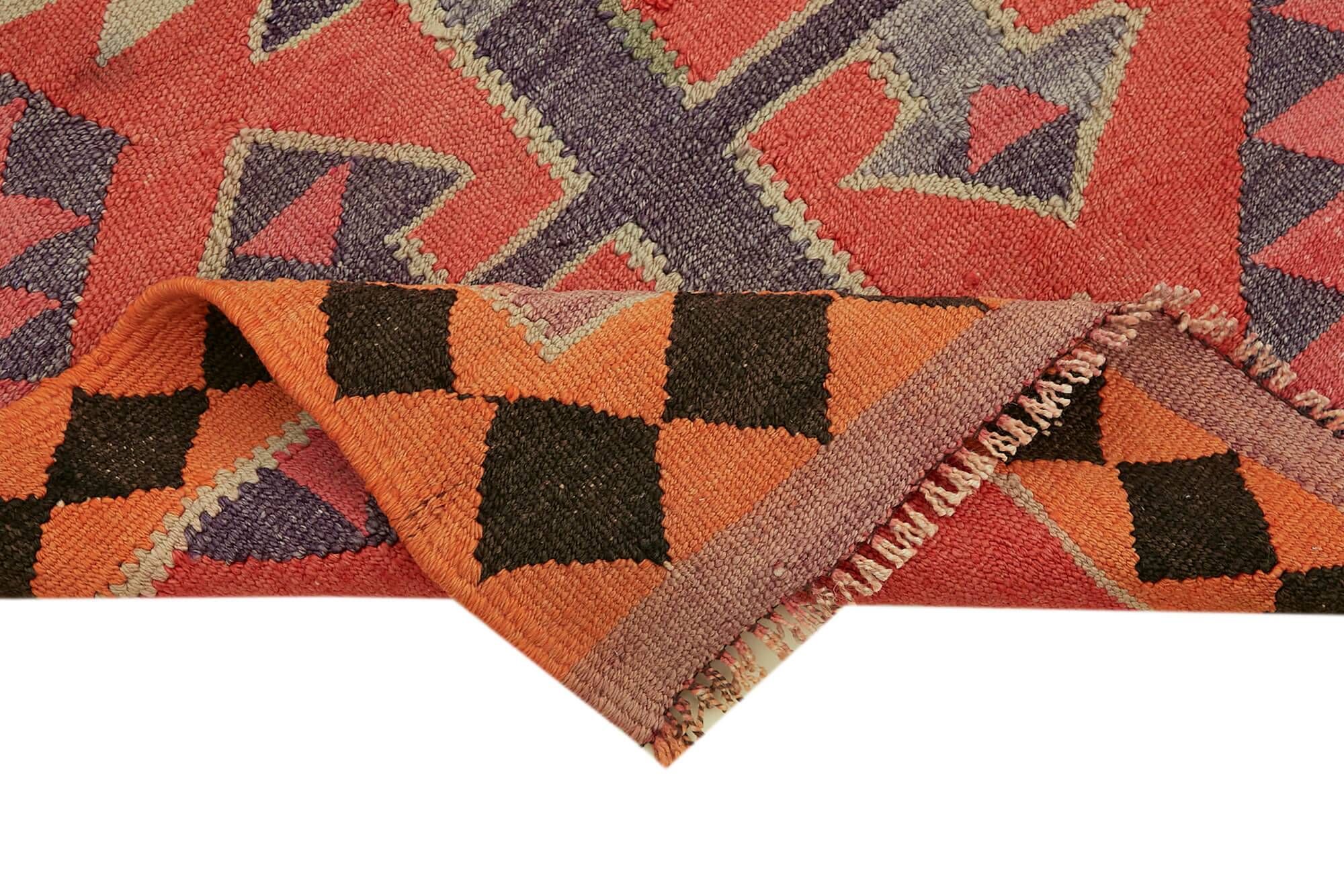 Turkish Handwoven Vintage Herki Kilim 95 cm x 344 cm