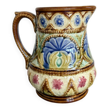 Ancien pichet barbotine Art Nouveau