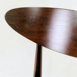 Set of 6 Modern Beech Wood Dining Chair, Yellow Bouclè, Dark Wood