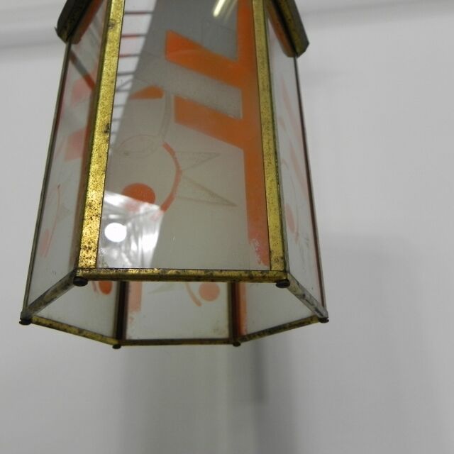 Art Deco hanging lamp with 6 glass plates