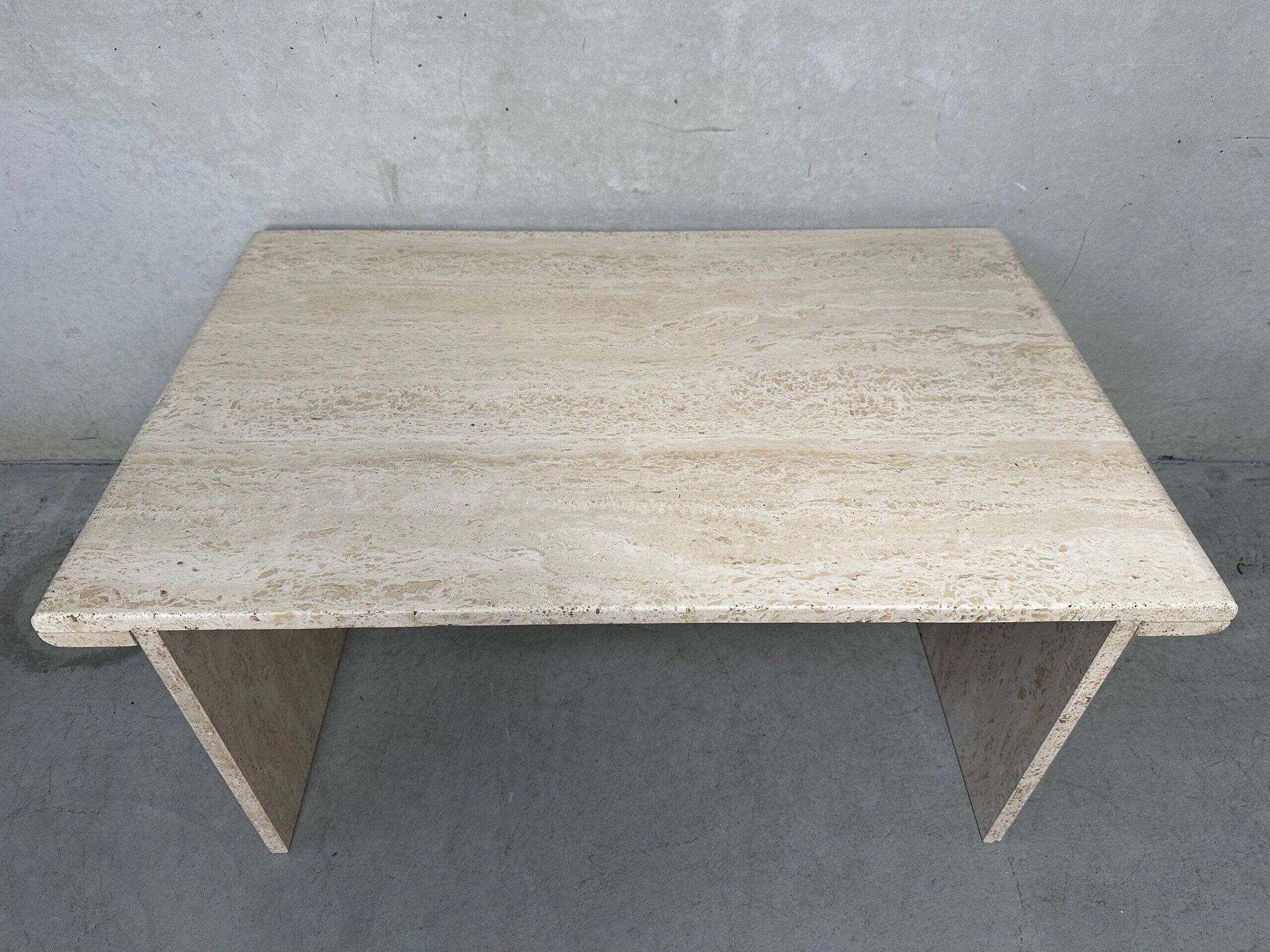 Table d'appoint en travertin vintage