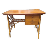Vintage rattan desk from the 60s, 100cm L