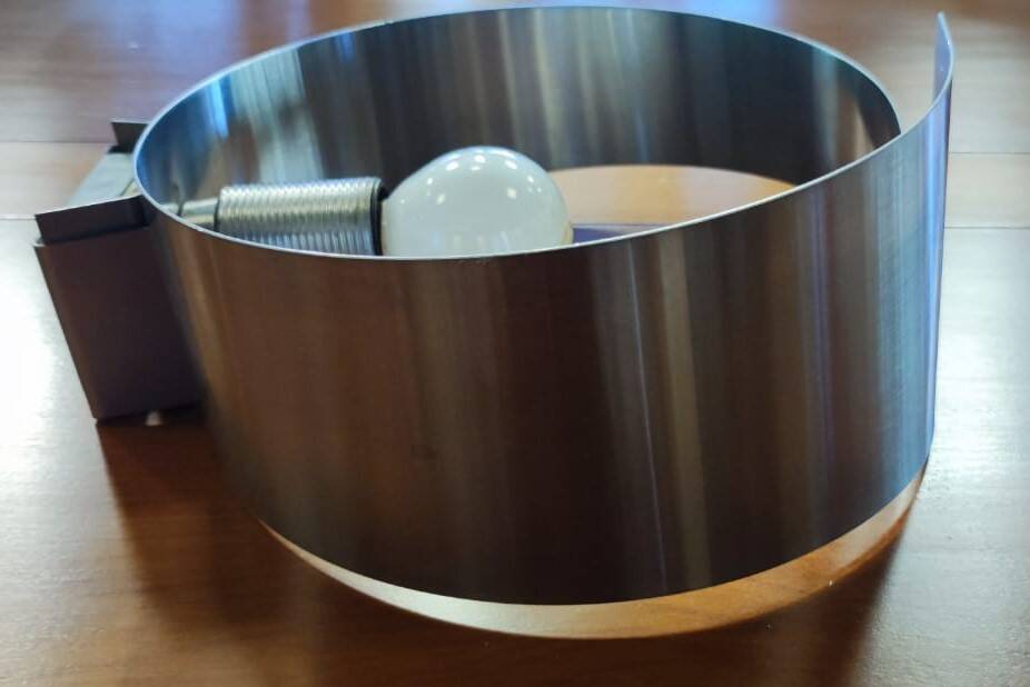Vintage brushed aluminum wall lamp 1970s