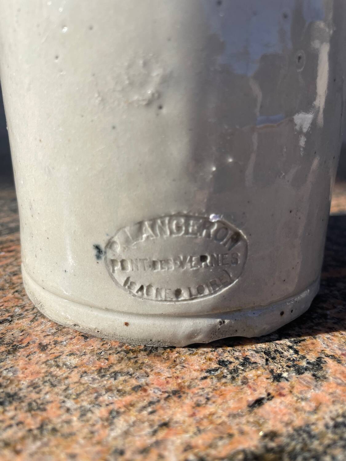 Antique glazed stoneware bottle