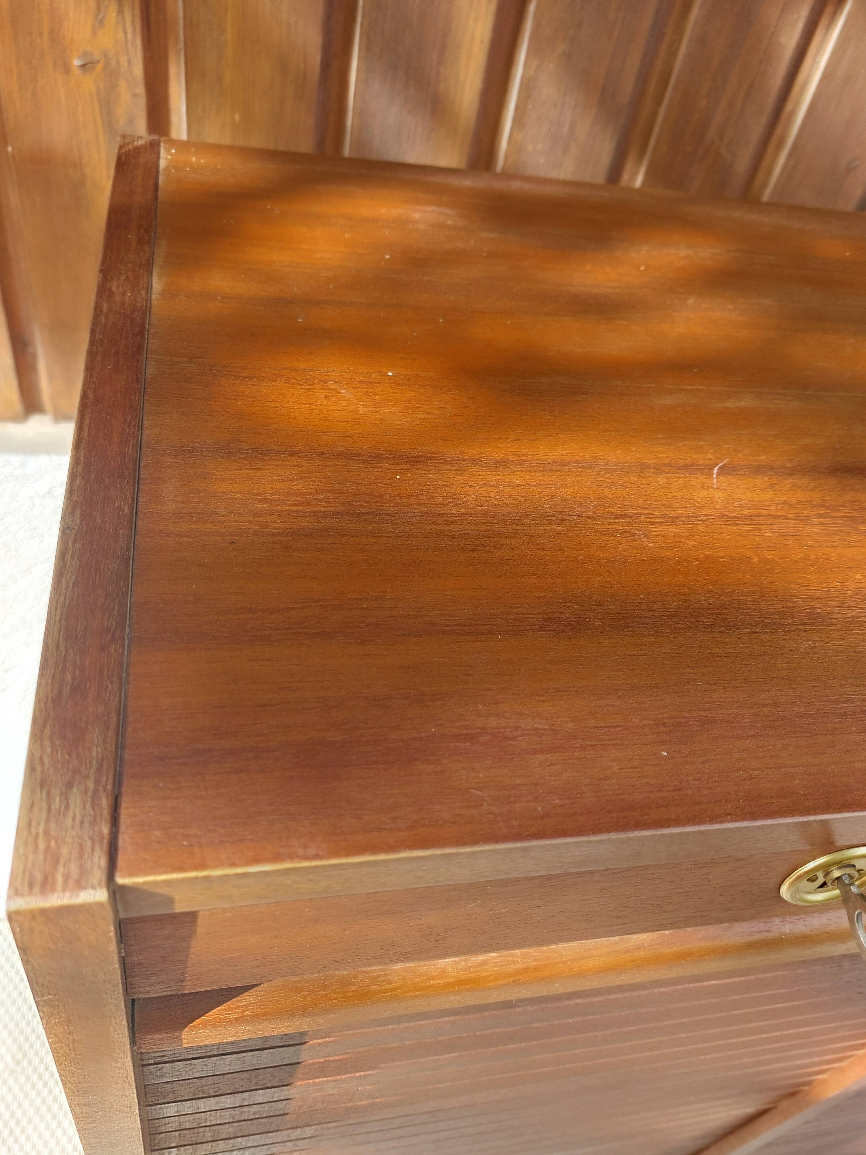 double curtain filing cabinet, vintage