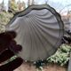 Scallop shell butter dish in silver metal made in England