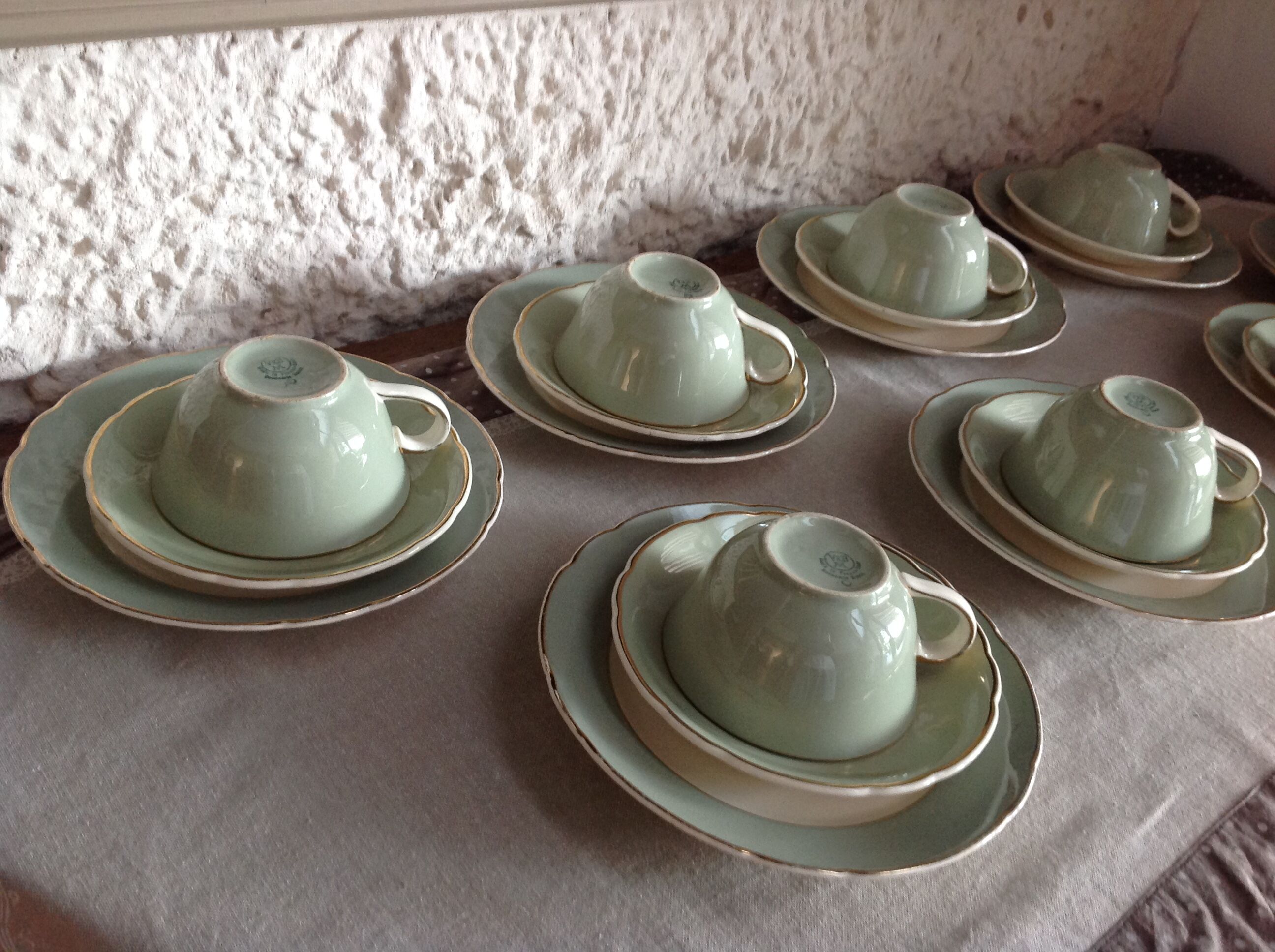 Peppermint coffee and dessert service / Villeroy - Boch / vintage 50-60